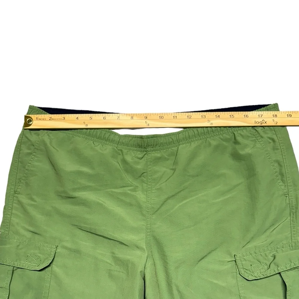 L.L.‎ Bean Suplex Nylon Cargo Swim Trunks Mens Medium Elastic Waist Green Beach - Picture 9 of 16
